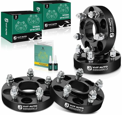 YHTAUTO 5x4.5 Hub Centric Wheel Spacers 1 Inch Fits 2005-2023 Chrysler 300, Dodge Charger, Challenger, Magnum 5x114.3mm Tire Spacers w/ 14x1.5 Studs 71.5 mm Hub Bore 5 Lug 4Pcs Black Wheel Adapter in Saudi Arabia