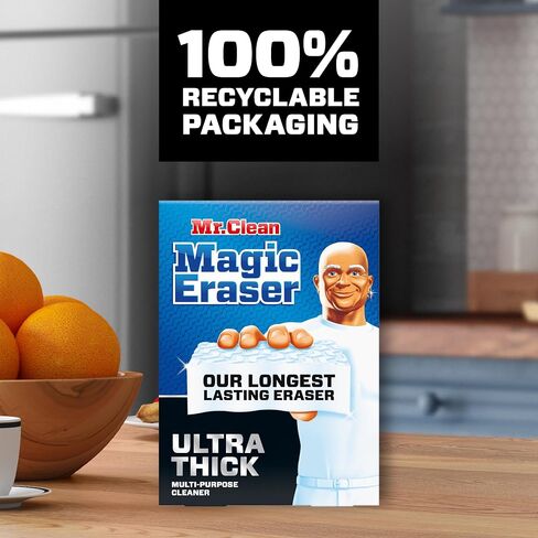 Mr. Clean Magic Eraser Sponge, All Purpose Cleaner, Long Lasting Cleaning Scrubber, Wall Cleaner, Sneaker Cleaner, Oven Cleaner, Kitchen, Bathroom, Shower Cleaning Supplies, Ultra Thick, 5ct in Saudi Arabia