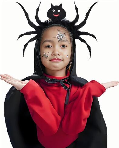 June Bloomy Halloween Headband Cosplay Pumpkin Spider Hair Hoop Black Cat Costume Headpiece in Saudi Arabia