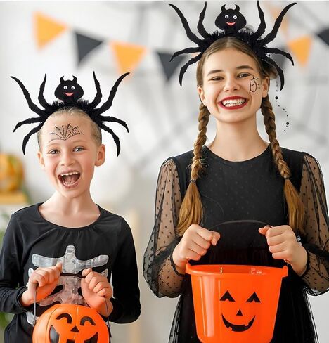 June Bloomy Halloween Headband Cosplay Pumpkin Spider Hair Hoop Black Cat Costume Headpiece in Saudi Arabia