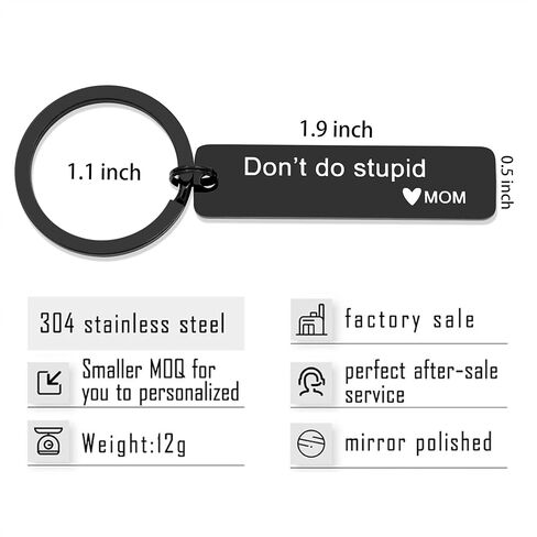 TOS Teenager Coming of Age Gift for Teen Boys Girls Have Fun Keyring Drive Safe Key Chain Don't Do Stupid Keychain Tag in Kuwait