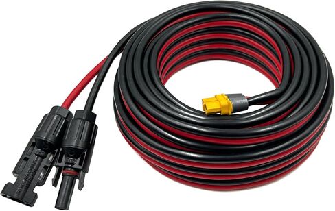 كابل تمديد شحن بالطاقة الشمسية إلى XT60 بطول 25 قدمًا 12AWG محول XT60 إلى كابل موصل اللوحة الشمسية متوافق مع لوحة طاقة شمسية من سلسلة Ecoflow River Delta Series Bluetti 7.62 متر (12AWG)/25FT in Saudi Arabia