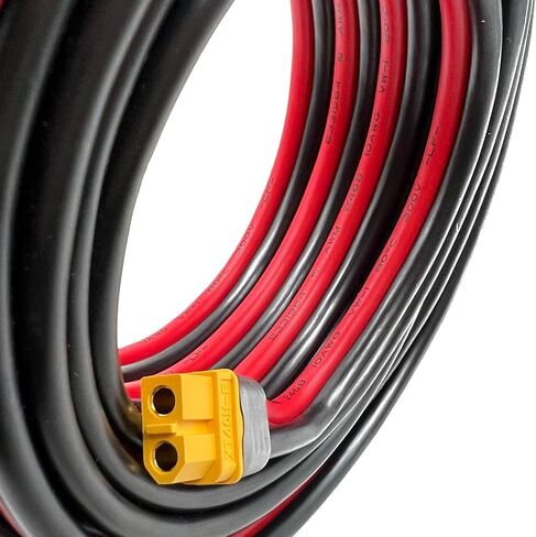 كابل تمديد شحن بالطاقة الشمسية إلى XT60 بطول 25 قدمًا 12AWG محول XT60 إلى كابل موصل اللوحة الشمسية متوافق مع لوحة طاقة شمسية من سلسلة Ecoflow River Delta Series Bluetti 7.62 متر (12AWG)/25FT in Saudi Arabia
