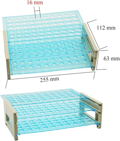 1 Pcs Test Tube Rack for 13/16 mm Tubes, 50 Holes with Hole Diameter 16mm, Detachable Plastic Centrifuge Tube Holder in Kuwait