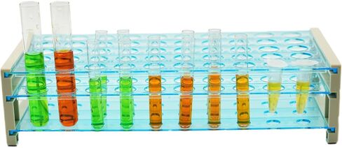 1 Pcs Test Tube Rack for 13/16 mm Tubes, 50 Holes with Hole Diameter 16mm, Detachable Plastic Centrifuge Tube Holder in Kuwait