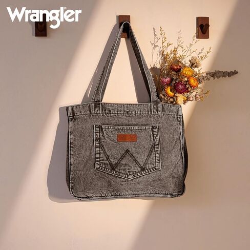 Montana West Wrangler Denim Tote Bag for Women Large Tote Purse Shoulder Bag for Work Travel in Saudi Arabia
