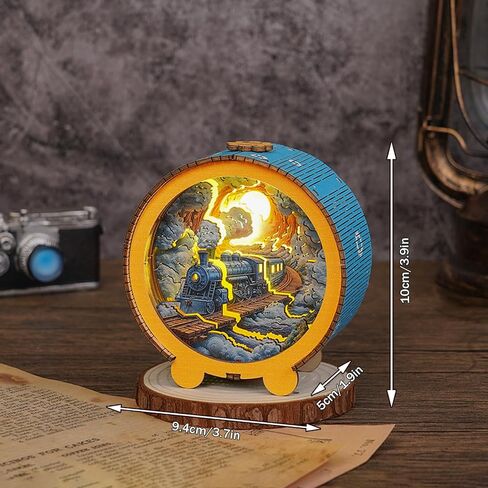 3D Puzzle Nightlight-DIY LED Light 3D Cave Wooden Puzzle-Art Lamp and Craft Kits for Kids and Adults-Birthday Gifts Toys-Home Desk Decor Family Game in Saudi Arabia