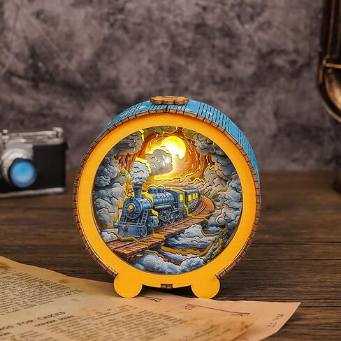 3D Puzzle Nightlight-DIY LED Light 3D Cave Wooden Puzzle-Art Lamp and Craft Kits for Kids and Adults-Birthday Gifts Toys-Home Desk Decor Family Game in Saudi Arabia
