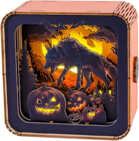 3D Puzzle Nightlight-DIY LED Light 3D Cave Wooden Puzzle-Art Lamp and Craft Kits for Kids and Adults-Birthday Gifts Toys-Home Desk Decor Family Game in Saudi Arabia