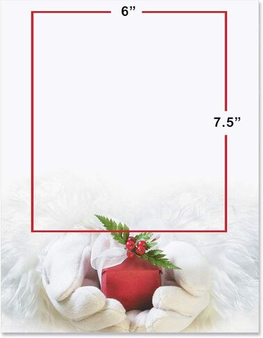 Paperdirect Old Fashioned Santa Winter Christmas Holiday Theme Paper Stationery, Border Paper, Letterhead 8.5 x 11, 100 sheets, Elegant Premium Writing Paper, Decorative Printer Paper in Saudi Arabia