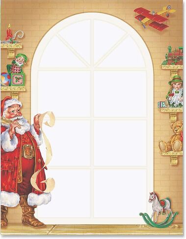Paperdirect Old Fashioned Santa Winter Christmas Holiday Theme Paper Stationery, Border Paper, Letterhead 8.5 x 11, 100 sheets, Elegant Premium Writing Paper, Decorative Printer Paper in Saudi Arabia