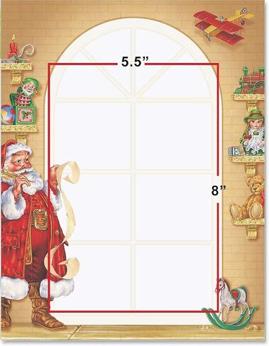 Paperdirect Old Fashioned Santa Winter Christmas Holiday Theme Paper Stationery, Border Paper, Letterhead 8.5 x 11, 100 sheets, Elegant Premium Writing Paper, Decorative Printer Paper in Saudi Arabia