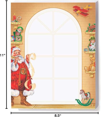 Paperdirect Old Fashioned Santa Winter Christmas Holiday Theme Paper Stationery, Border Paper, Letterhead 8.5 x 11, 100 sheets, Elegant Premium Writing Paper, Decorative Printer Paper in Saudi Arabia