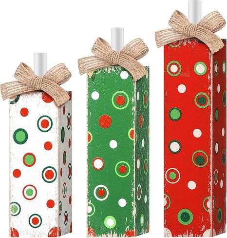3 Pcs Christmas Tiered Tray Decor Christmas Tabletop Decor Rustic Farmhouse Wooden Table Block Sign and Centerpieces for Xmas Home Shelf Kitchen Decor in Saudi Arabia