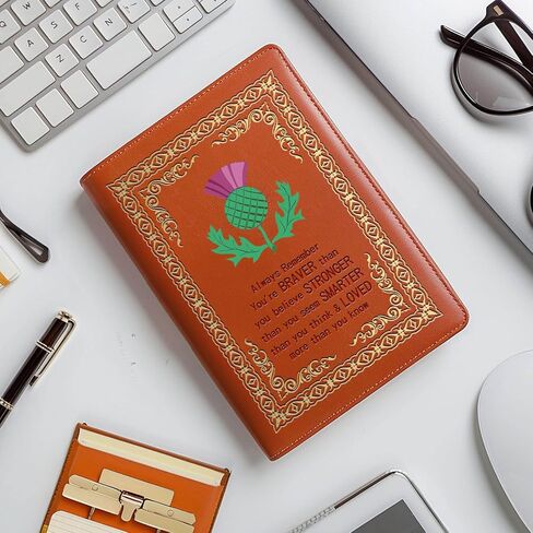 Scottish Thistle Gifts Scottish Thistle Leather Travel Journal Notebook Thistle Flower Gifts Scottish Blessing Gifts for Women Scottish Thistle Lover Gift (Behind you) in Saudi Arabia