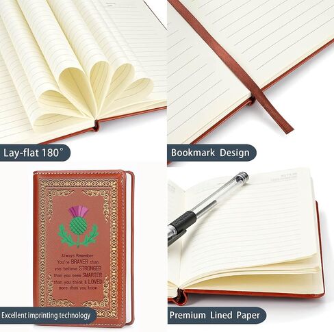 Scottish Thistle Gifts Scottish Thistle Leather Travel Journal Notebook Thistle Flower Gifts Scottish Blessing Gifts for Women Scottish Thistle Lover Gift (Behind you) in Saudi Arabia