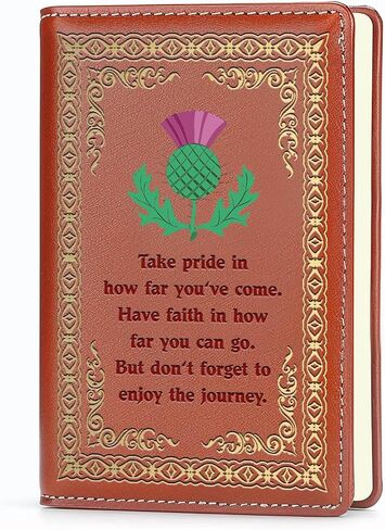 Scottish Thistle Gifts Scottish Thistle Leather Travel Journal Notebook Thistle Flower Gifts Scottish Blessing Gifts for Women Scottish Thistle Lover Gift (Behind you) in Saudi Arabia