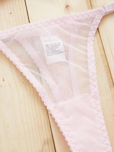 Honeymoon Lingerie See Through Mesh Bra And Thong Set Push Up Lingerietransparent Sexy Underwear For Women in Saudi Arabia