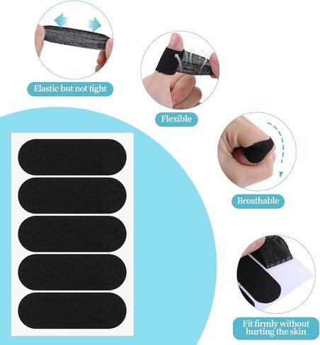 120 Pieces Bowling Tape Bowling Thumb Tape Bowling Finger Protectors Protective Performance Tape Bowling Accessories Elastic Thumb Tape for Bowlers Sport Workout(Black) in Saudi Arabia
