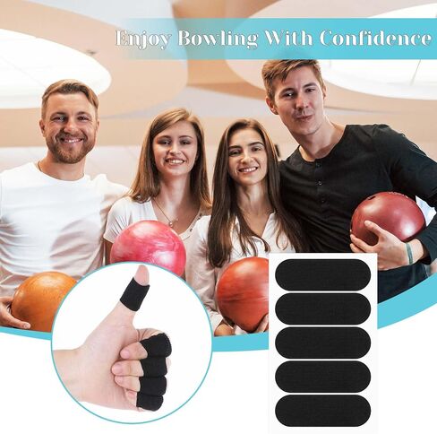 120 Pieces Bowling Tape Bowling Thumb Tape Bowling Finger Protectors Protective Performance Tape Bowling Accessories Elastic Thumb Tape for Bowlers Sport Workout(Black) in Saudi Arabia