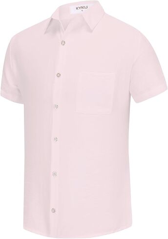 KYKU Men Shirts Button Down Short Sleeve Casual Summer Beach Vacation Clothing in Saudi Arabia