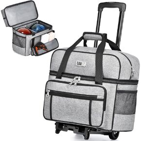 حقيبة بولينج ذات بكرتين CAB55 مع حجرة منفصلة للأحذية، وحقيبة بولينج ذات كرتين بعجلات، (حتى مقاس الرجال الأمريكي 16)، وجيوب متعددة للملحقات متعددة الوظائف in Kuwait