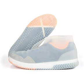 ZOSTLAND Silicone Waterproof Shoe Covers Rain Socks,Reusable Foldable Non-Slip Shoes Boots Shoes Covers Overshoe for Indoor, Rain, Snow, Grassland Shoes for Men & Women & Kids