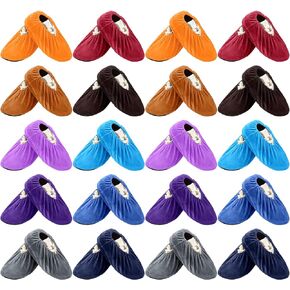 20 Pairs Bowling Shoe Protector Covers Non Slip Reusable Shoe Covers Washable Flannel Bowling Shoe Cover for Women Men Adults Bowling Ball Sport Accessories, One Size, 10 Colors
