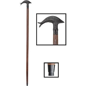 Design Toscano Dolphin Cast Metal Derby Handle Hardwood Walking Stick