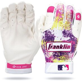 Franklin Sports MLB Youth Teeball Batting Gloves - Grow to Pro Kids Baseball + Softball Flexible Batting Gloves - Boys + Girls Expandable Batting Gloves for Teeball, Baseball + Softball in Saudi Arabia