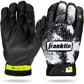 قفازات Franklin Sports MLB Youth Teeball Batting - Grow to Pro Kids Baseball + Softball مرنة - قفازات الضرب القابلة للتوسيع للأولاد والبنات من أجل Teeball، البيسبول + الكرة اللينة