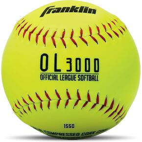 Franklin Sports Official Game Softballs - OL3000 Fastpitch 12" Inch Yellow Softballs - Official Size + Weight Tournament Balls for Practice + Games - 1 Pack + 12 Ball Bulk Packs
