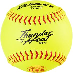كرة لينة من Dudley USASB Thunder Heat Fastpitch - 12 قطعة، أصفر