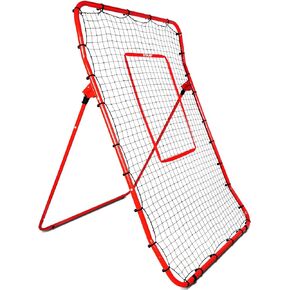 FITPLAY Pitch Back Baseball/Softball Rebounder, 6x4Ft Baseball Rebounder Net with Strike Zone, Adjustable Angles Softball Pitch Back Net Practice Pitching, Catching, Throwing, Easy Foldable to Carry