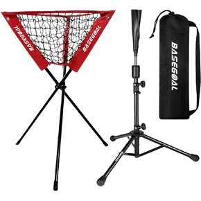 تي شيرت BaseGoal Batting Tee، تي شيرت البيسبول، تي شيرت البيسبول، تي شيرت محمول للسفر مع حامل كرة البيسبول، لممارسة تدريب الضرب