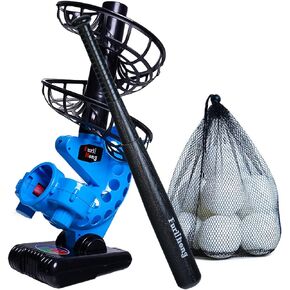 380BH Baseball Pitching Machine, Battery Powered, Angle Adjustable, Comes with Bat and One Dozen Training Balls, for Kids and Beginner