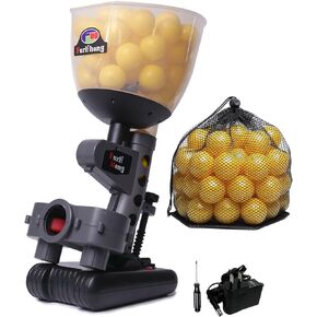 692BH Baseball Pitching Machine, Use Ping Pong Size Training Balls for Visual Acuity and Hitting Accuracy Improvement, Powered by Batteries or AC Power, Includes 60 pcs Balls