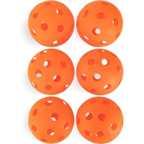 Crown Sporting Goods 6-Pack of 12-inch Plastic Softballs – Perforated Practice Balls for Sports Training (Orange)
