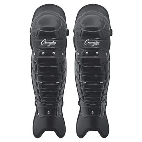 Champion Sports Professional Adustable Baseball Umpire Leg Guards - Adjustable From 15"-18" - Removable Liner Leg Guards - Adult Black