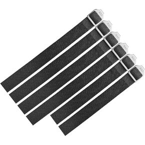 Catcher Shin Guard Straps Durable and Breathable Catchers Gear Straps with Rust-Proof Metal Hook Baseball Softball Leg Guard Replacement Straps Elastic Fit for Kids, Teens and Adults, Set of 6, Black