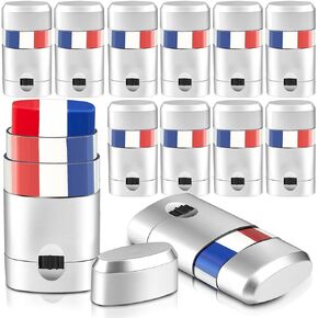 Maxcheck 3 Pcs Red White and Blue Eye Face Paint Blendable Safe Glare Reduction Football Face Paint for Sports Makeup, Kids, Adults, Athletes, Baseball, Softball Players, 3 Colors