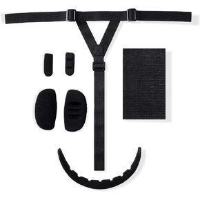 Softball Face Mask Defense Pads, Defense Softball Fielders Mask Liner Pads, Includes: 1 Forehead pad, 2 Side Pads, 2 Chin Cups, 1 Ponytail Strap, 1 Large Super Glue Magic Hook