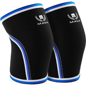 Mava Sports Knee Compression Sleeve & Knee Sleeves for Weightlifting Men & Women - 7mm Neoprene for Cross Training WOD, Gym, Squats & Weightlifting