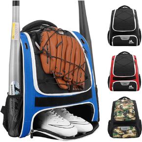 Hsmihair Baseball Bag-Baseball Backpack Holder for Baseball, Large Main Compartment,Softball Tball& Gear for Youth and Adults