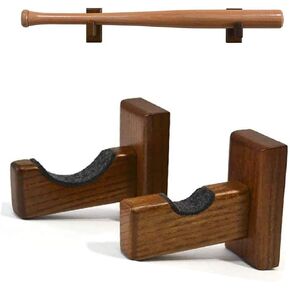 Orga'Neat Baseball Bat Display Case, Wall Mount Bat Holder Hanger, Solid Ash Tree Handmade Horizontal Bat Rack w/ Protective Soft Liner for Baseball Bat Wall Display -Black