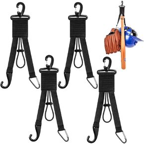 Baseball Softball Gear Hanger Dugout Organizer Baseball Bat Holder with Glove Clip and Helmet Hook for Baseball Softball Fence Bag Water Bottle Hiking Camping (10 Pcs)