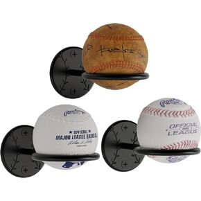 Wallniture Sporta Baseball Display Memorabilia Holder Heavy-Duty Wall Mount Rack for Collectibles Steel
