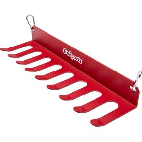 GoSports Baseball & Softball Bat Caddy - Clips onto Dugout Fence or Mounts on Wall - Holds 8 Player Bats