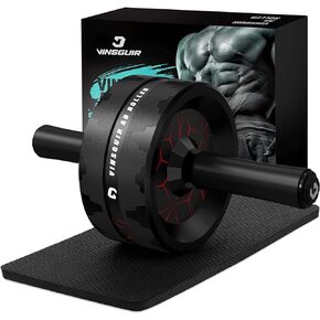 Vinsguir Ab Roller Wheel, Abs Workout Equipment for Abdominal & Core Strength Training, Exercise Wheels for Home Gym, Fitness Equipment for Core Workout with Knee Pad Accessories