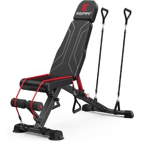 Keppi Adjustable Weight Bench, Foldable Workout Bench Press for Full Body Strength Training, Incline Decline Bench with Fast Folding